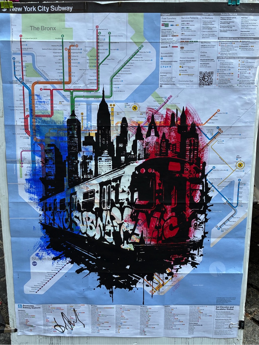 Had Painted Original New York City Subway Map Artwork - Subway Train